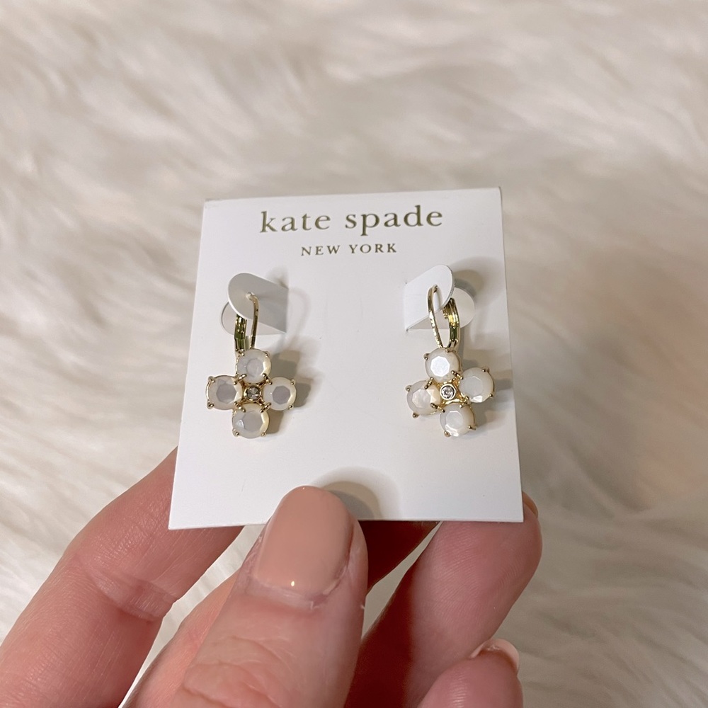 NWT {Kate Spade} Leverback Drop Flower Earrings